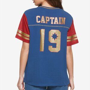 Hot Topic Her Universe Marvel Avengers Captain Marvel Girls Jersey T-Shirt XL